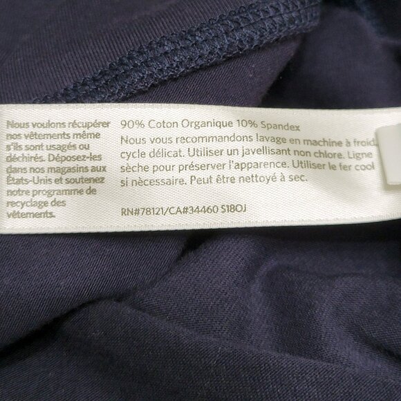 Eileen Fisher Womens Organic Cotton Tunic Top Sz M Long Sleeve Navy Quiet Luxury - Picture 9 of 9